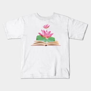 Lotus growing from book Kids T-Shirt